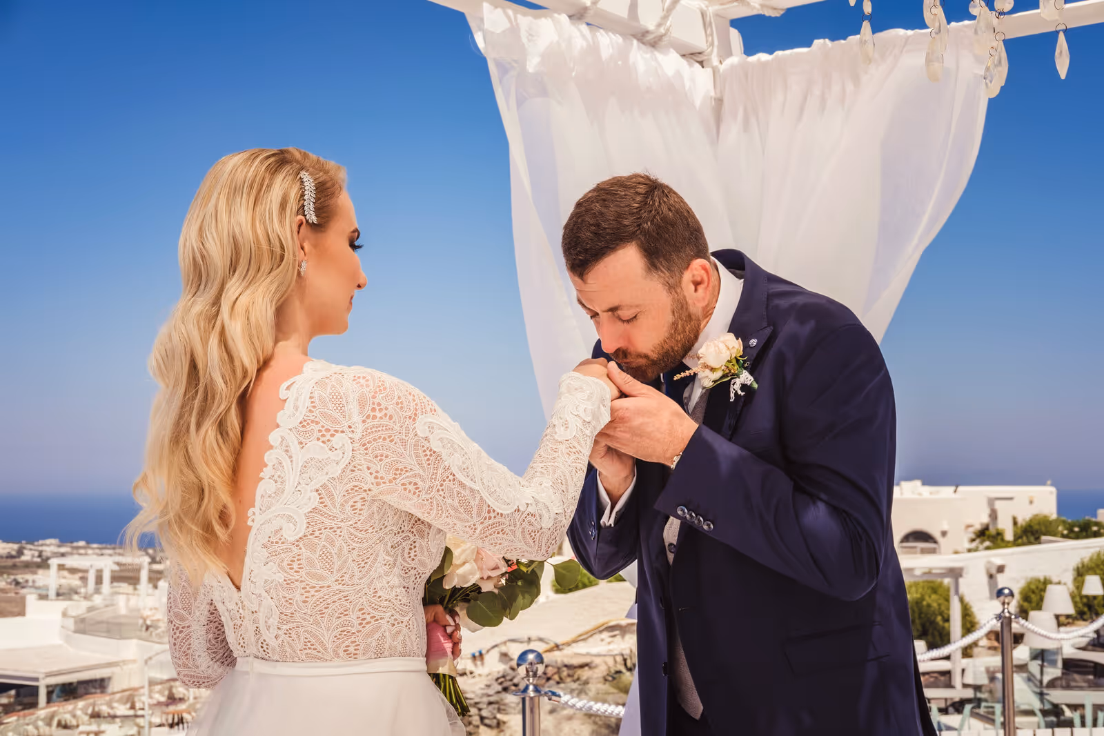 Ślub w Grecji - Santorini. Taras nr. 1. Zdjęcie nr. 7
