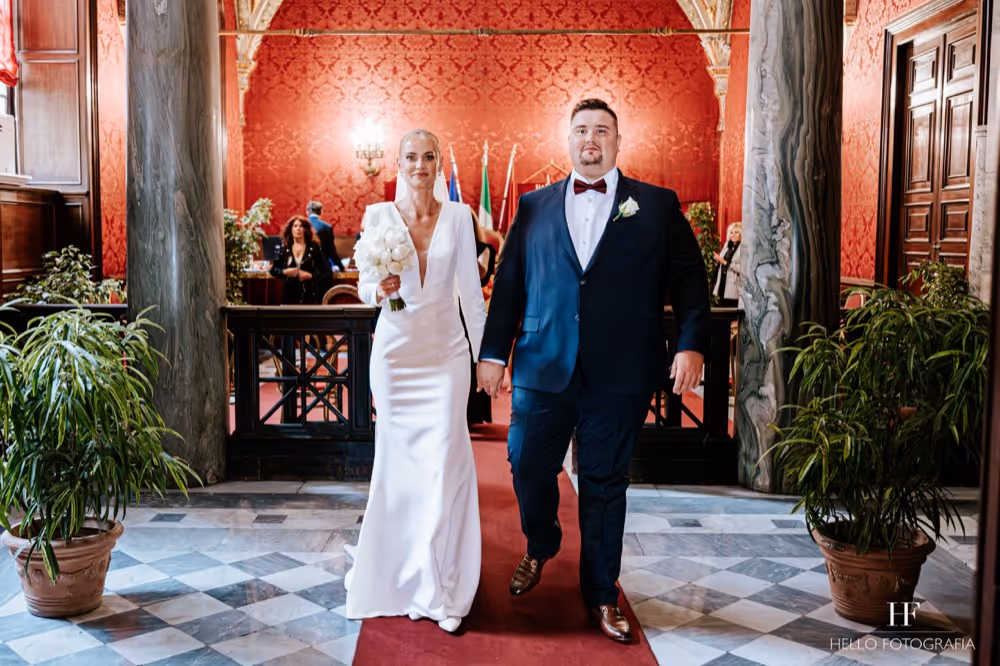 Ślub w Rzymie. Czerwona sala na Kapitolu. Zdjęcie 10