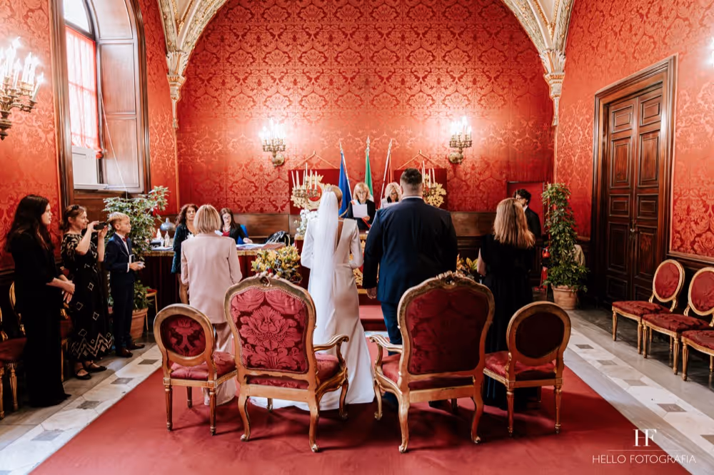 Ślub w Rzymie. Czerwona sala na Kapitolu. Zdjęcie 5