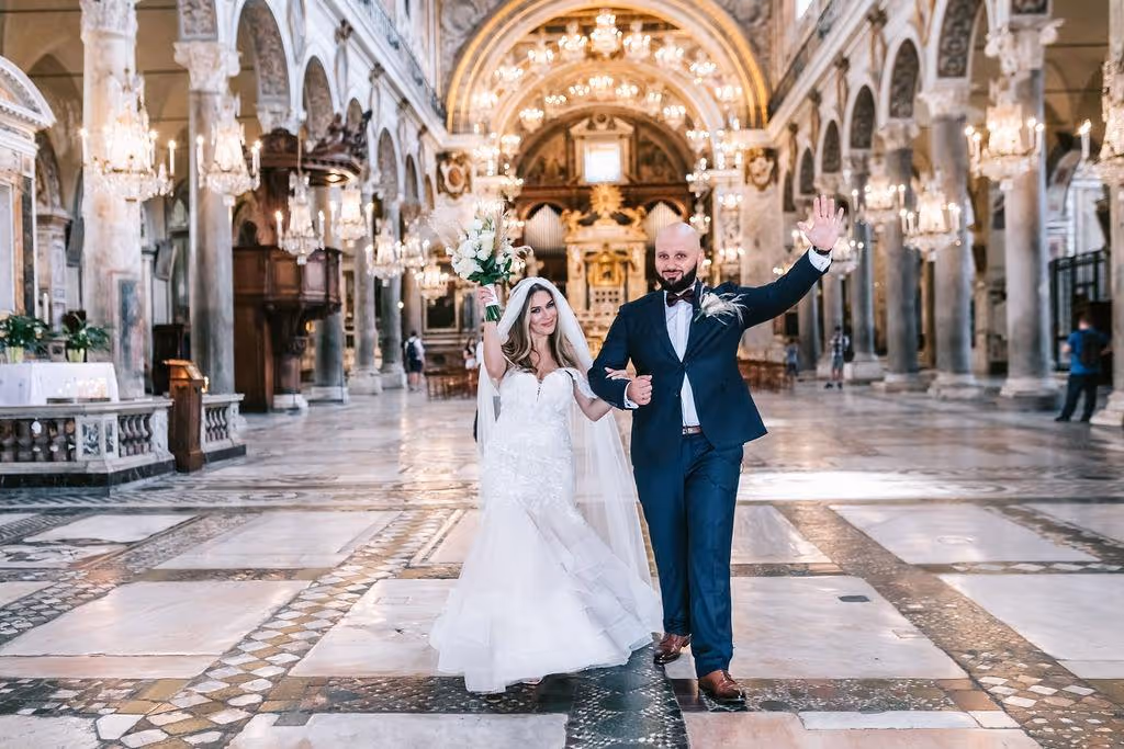 Ślub w Rzymie. Kościół w centrum Rzymu. Zdjęcie 31