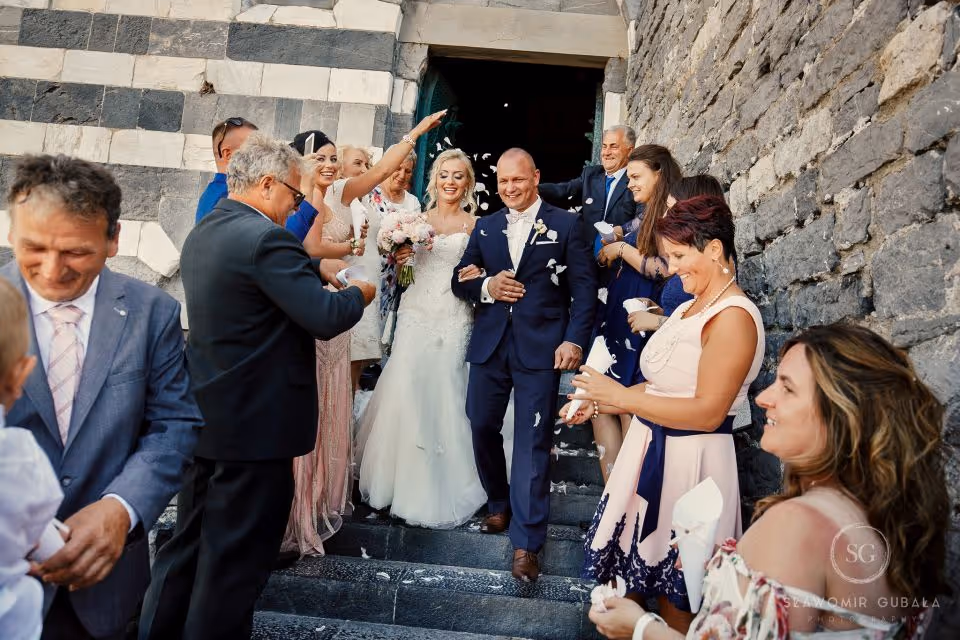 Ślub w Ligurii. Kościółek położony na skale - Portovenere. Zdjęcie 39