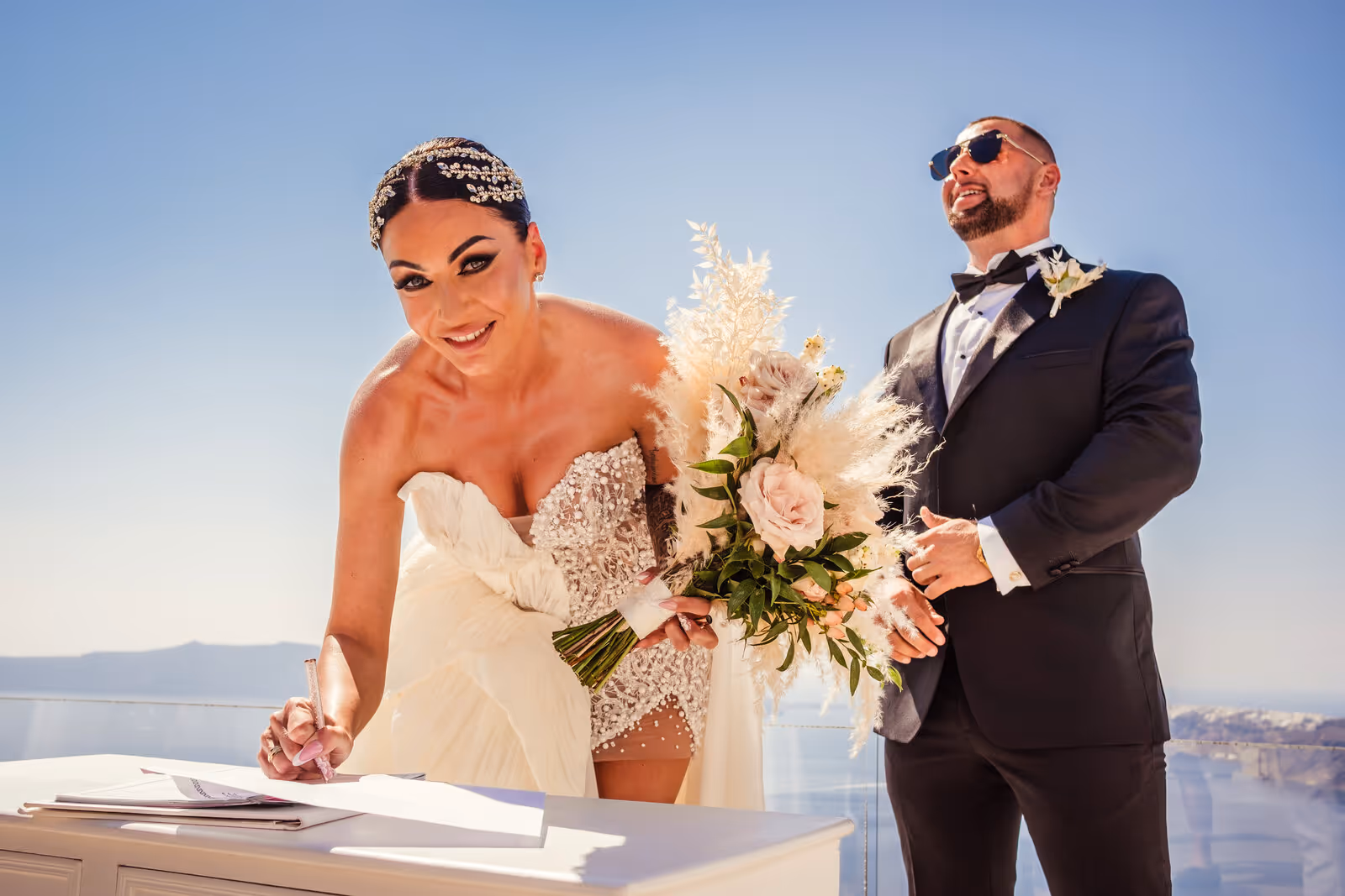 Ślub w Grecji. Santorini. Taras nr. 4. Zdjęcie nr. 25