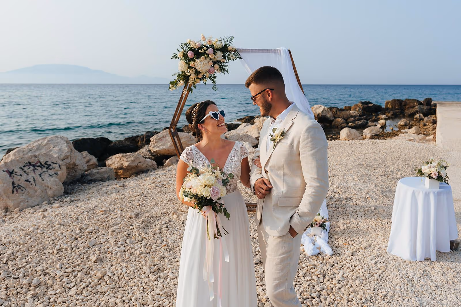Ślub na Zakynthos. Piaszczysta plaża. Zdjęcie 6