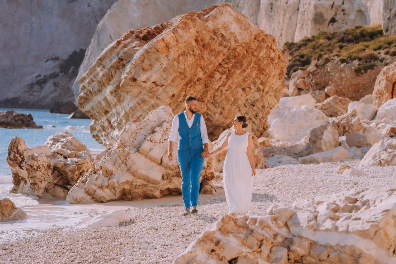 Ślub na Zakynthos. Plaża Zakochanych z rejsem statkiem. Zdjęcie 1