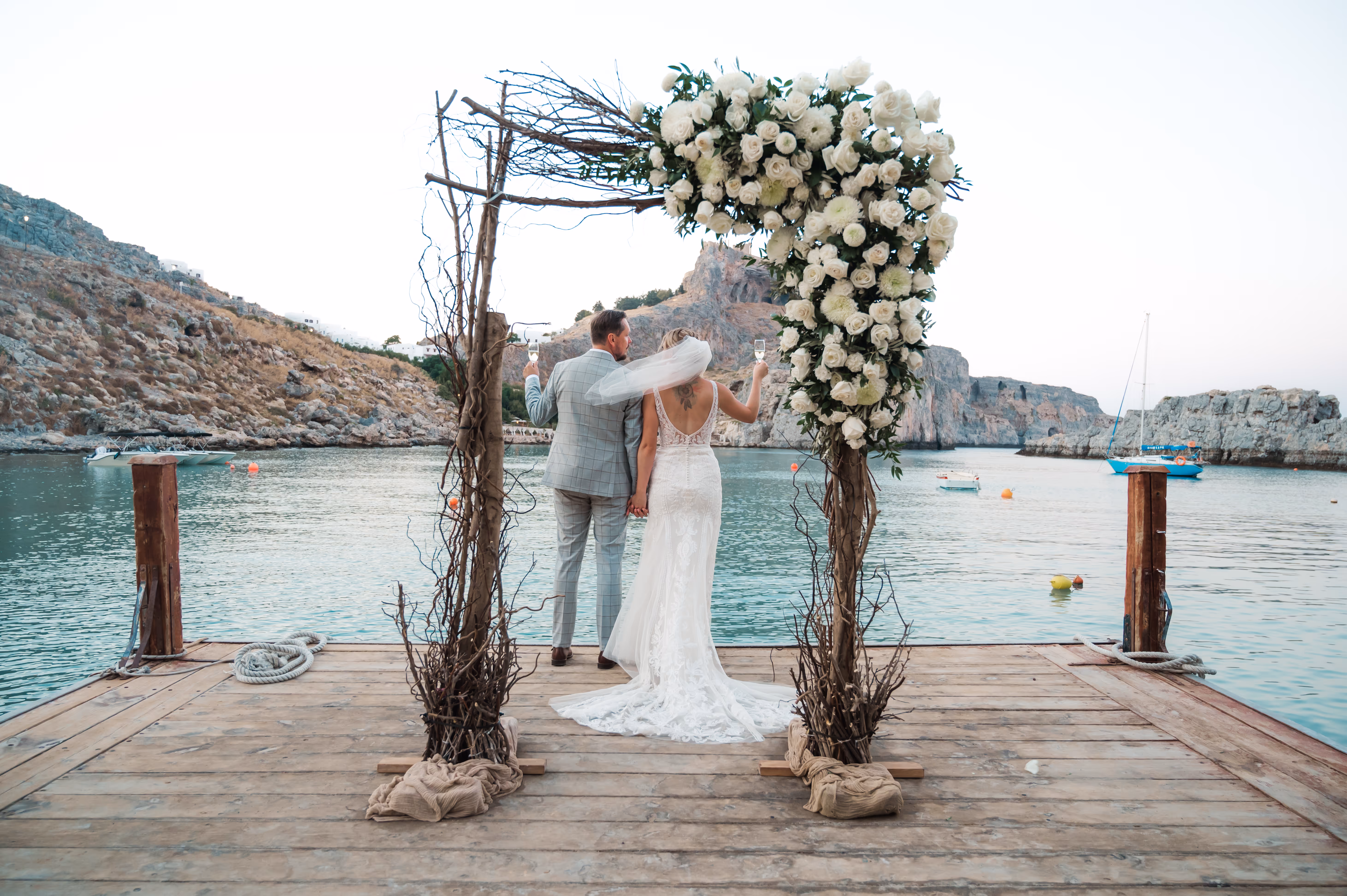 Ślub na Rodos. Taras widokow w Lindos. Zdjęcie 20