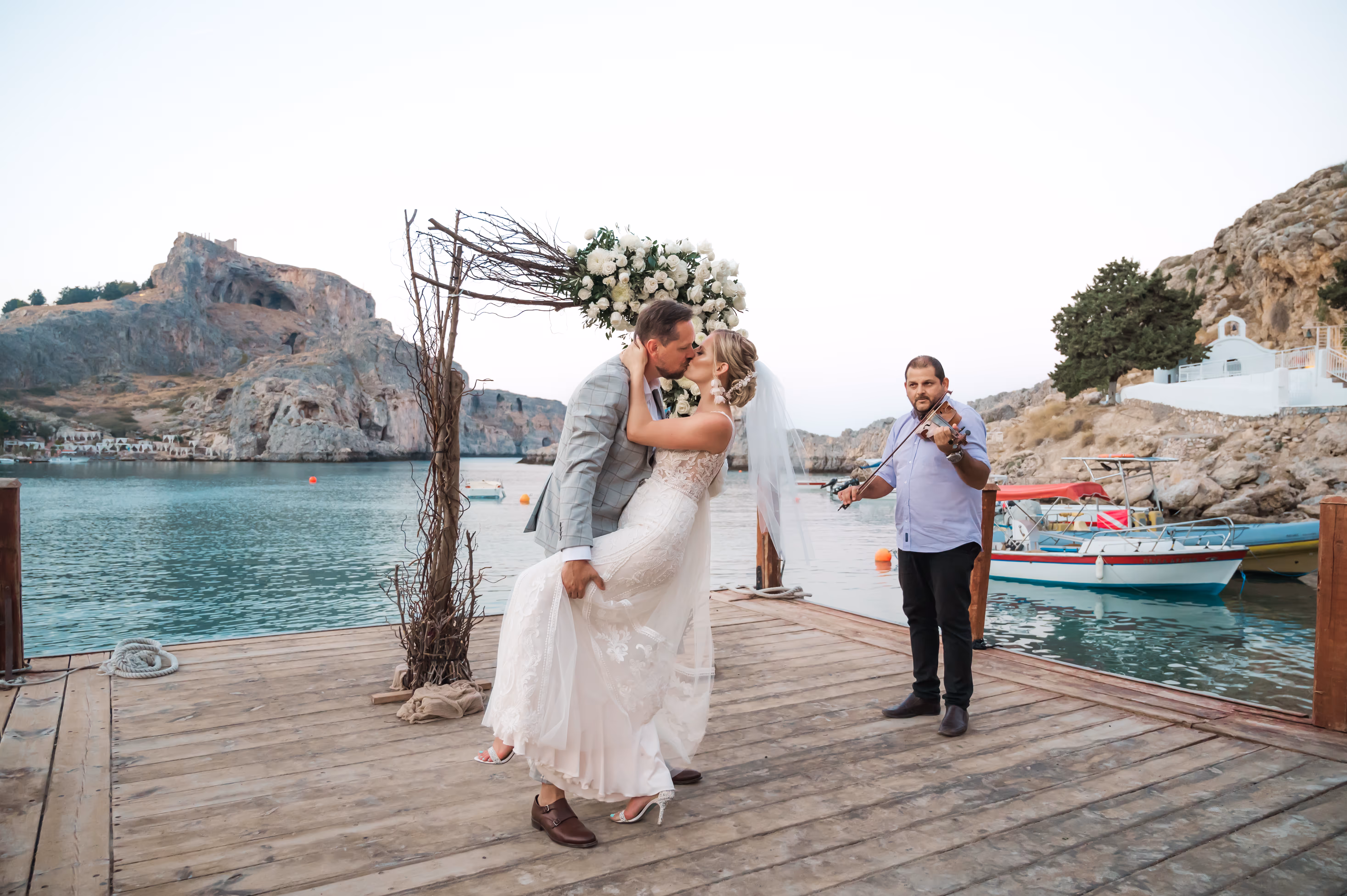 Ślub na Rodos. Taras widokow w Lindos. Zdjęcie 21