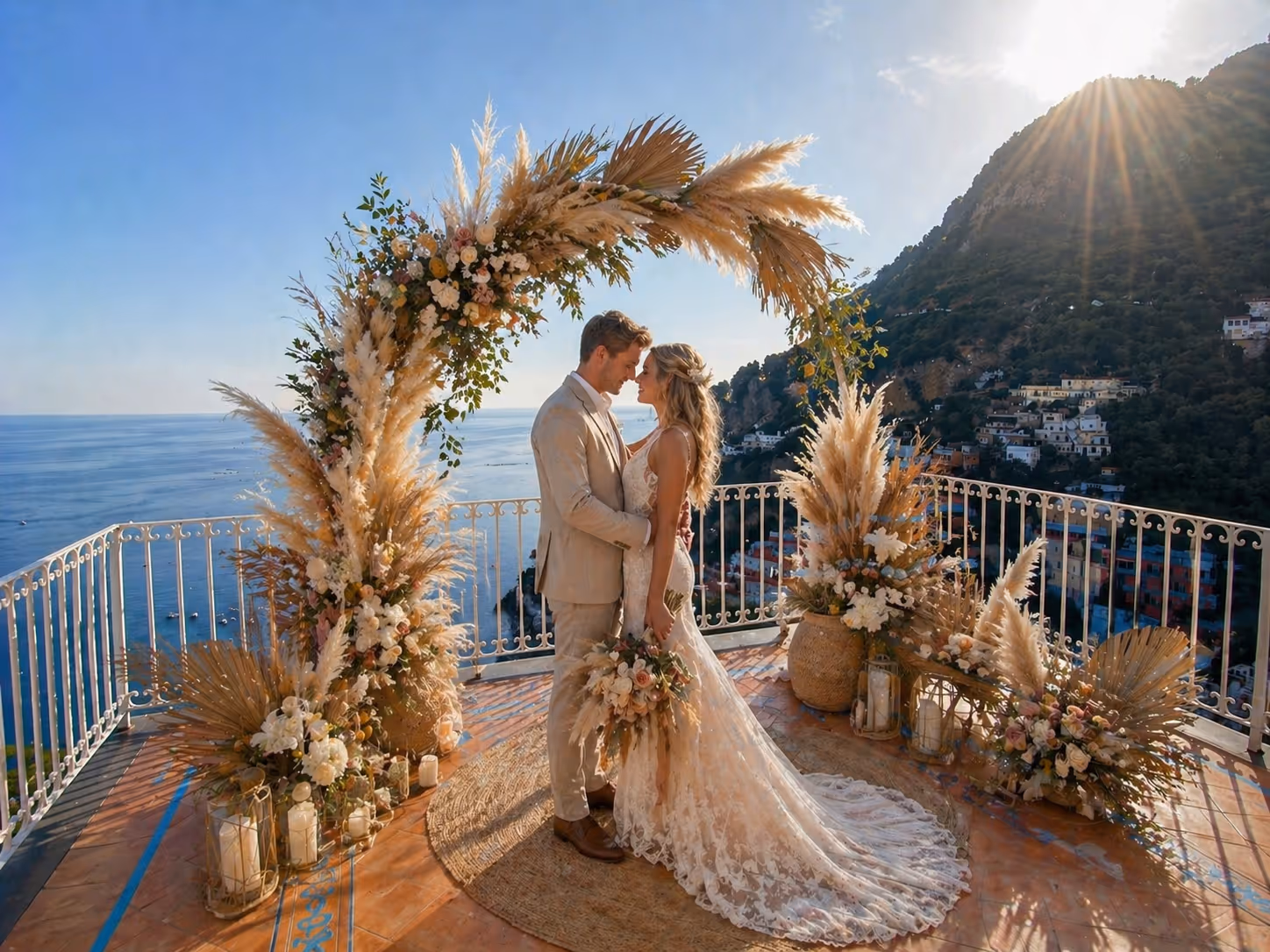 Ślub na Wybrzeżu Amalfi. Taras przy urzędzie w Positano. Zdjęcie 2