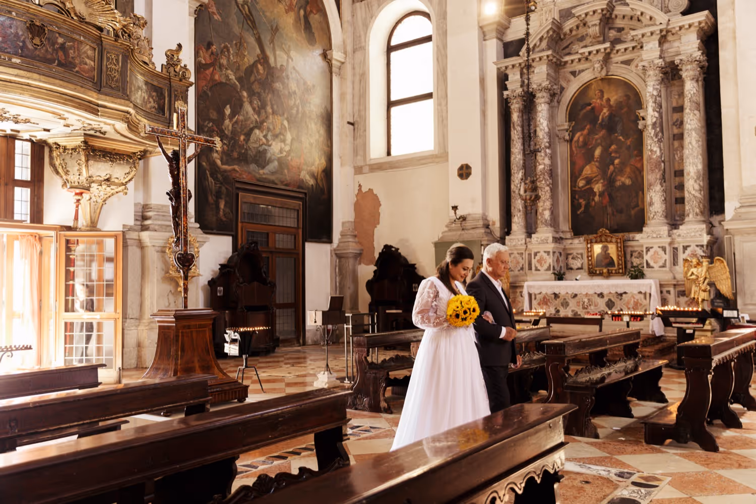 Ślub w Wenecji. Chiesa Parrocchiale di San Moisè. Zdjęcie 2