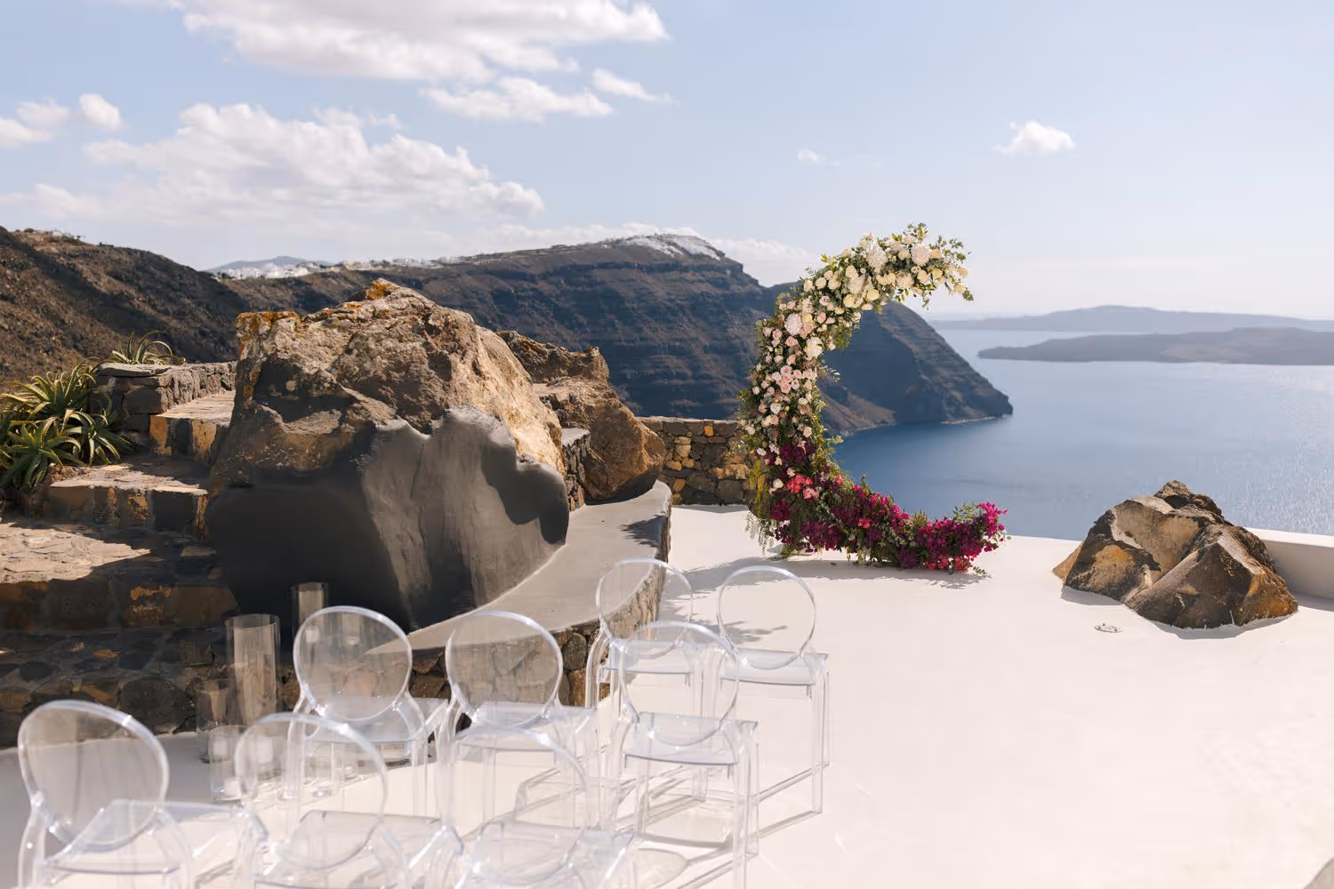 Ślub na Santorini. Villa z widokiem na morze. Zdjęcie 3