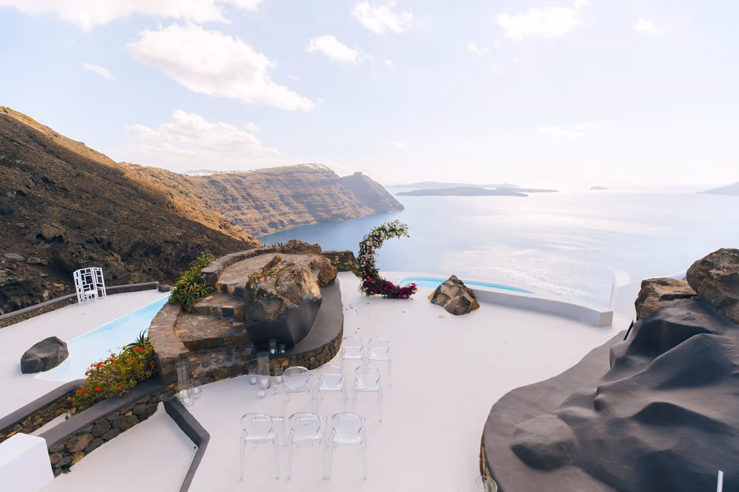Ślub na Santorini. Villa z widokiem na morze. Zdjęcie 4